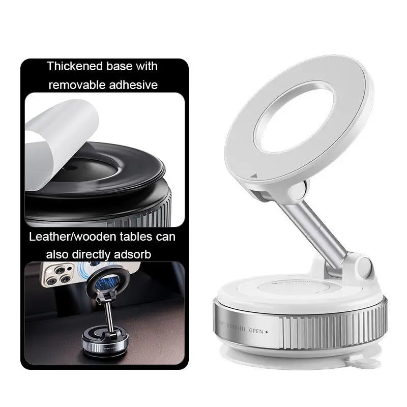 Folding Strong Magnet Magnetic Phone Holder 360° Rotation Desk Car Vacuum Suction Windshield Dashboard Mobile Holder 2025