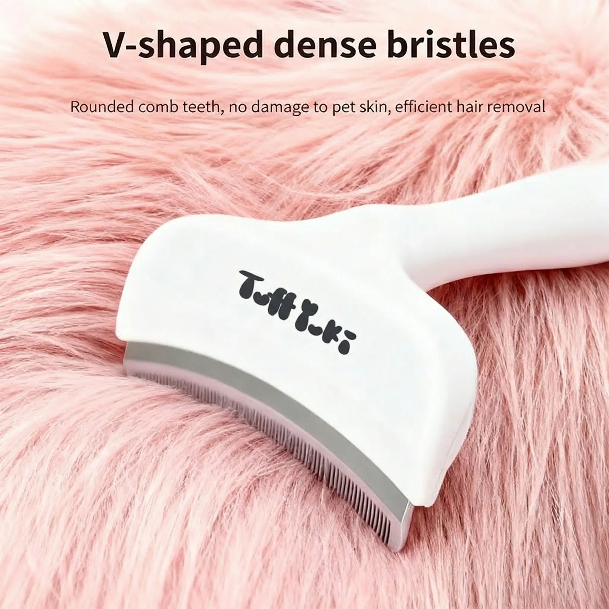 TUFFYUKI Professional Pet Deshedding Tool Gentle Undercoat Rake for Dogs Cats Reduces Shedding Fast Dematting Comb Long Hair Pet Fur Removal Cat Grooming Tool
