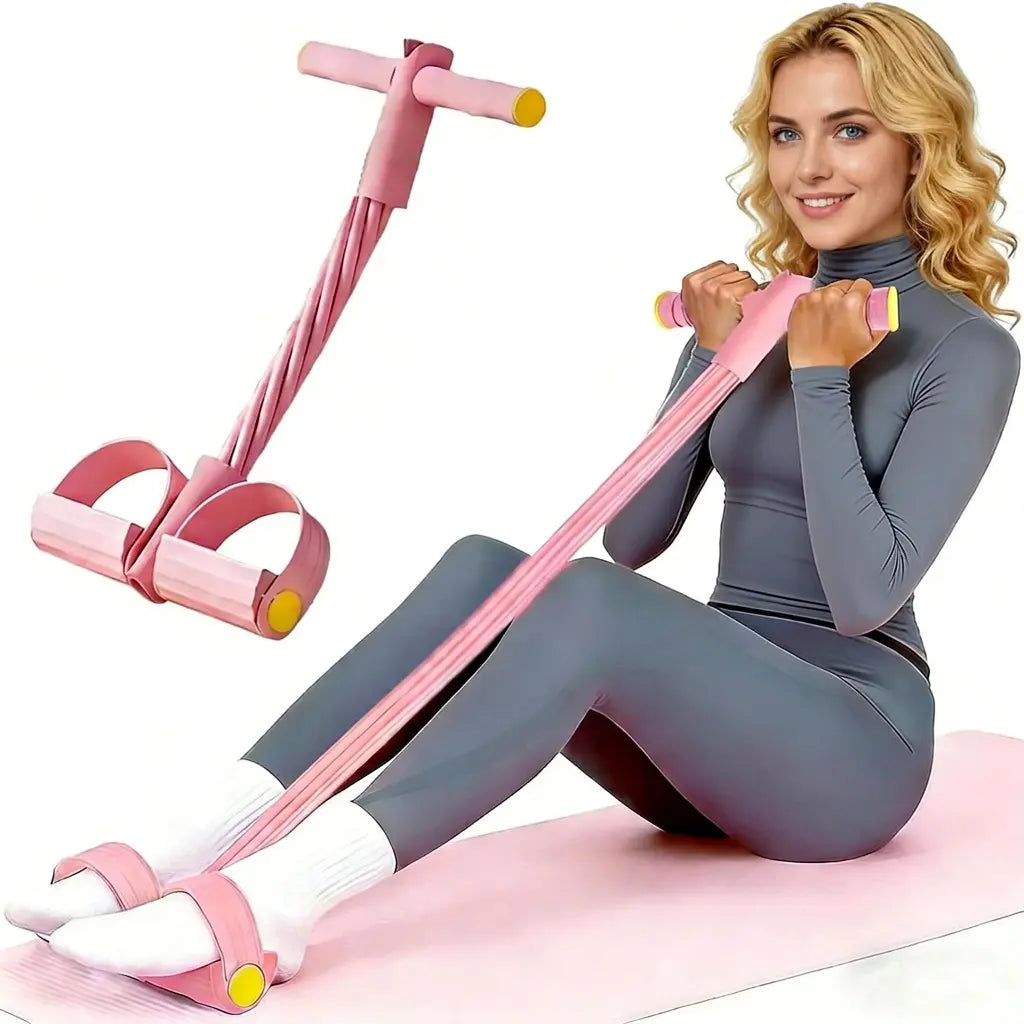 Upgraded 6-Tube Pedal Resistance Band: Versatile Sit-Up and Pull Rope for Home Fitness and Daily Workouts