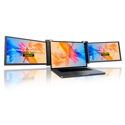 Monitor 14 Inch Laptop Screen Extender with Dual Screen Plug & Play Hanging Style Portable Monitors for Windows & Macos
