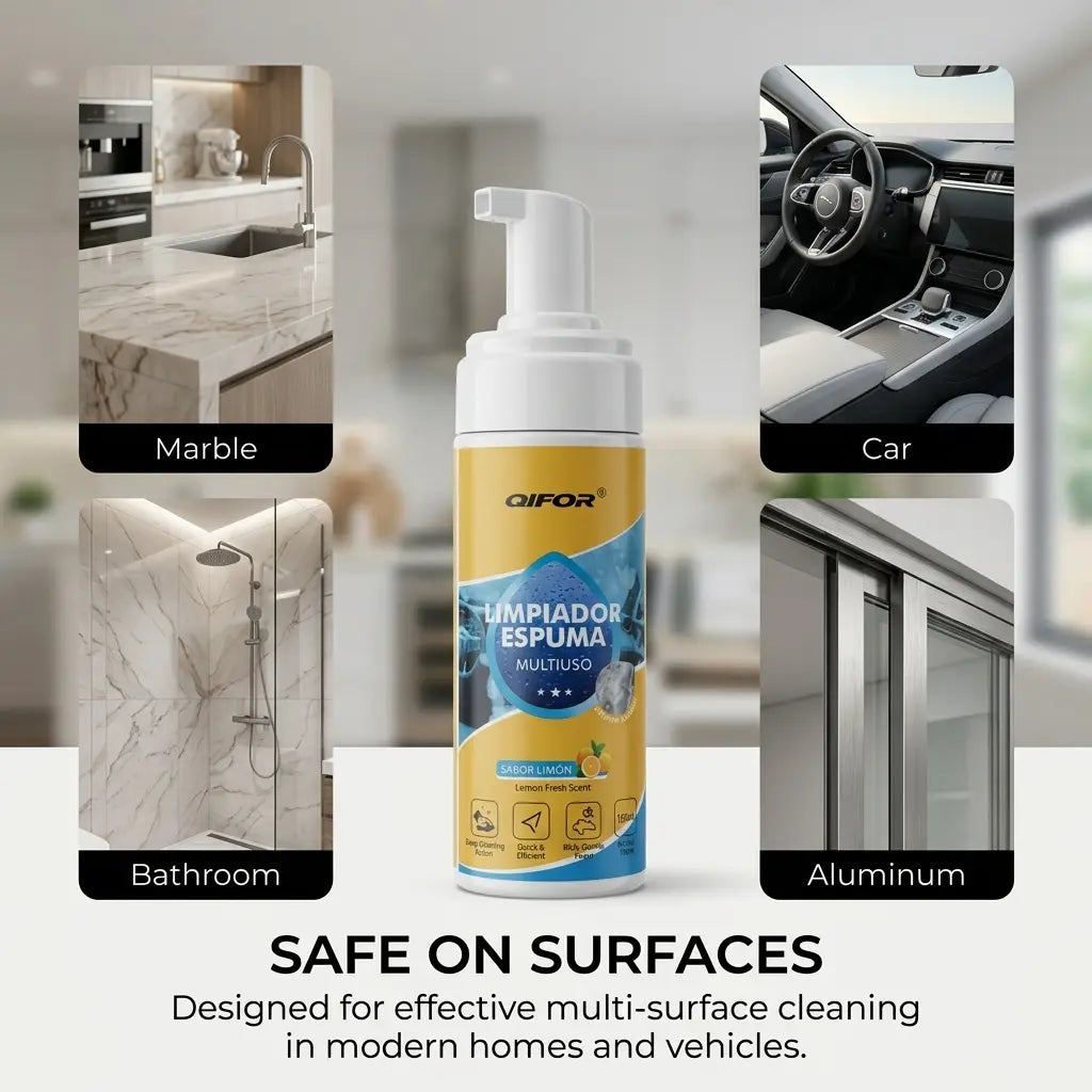 QIFOR 4-In-1 Multi-Enzyme Foam Spray Cleaner - Heavy Duty Deep Cleaning House & Car Detailing Products, Stain Removal for Car Interior & Sofa,Summervibes Outdoorfun