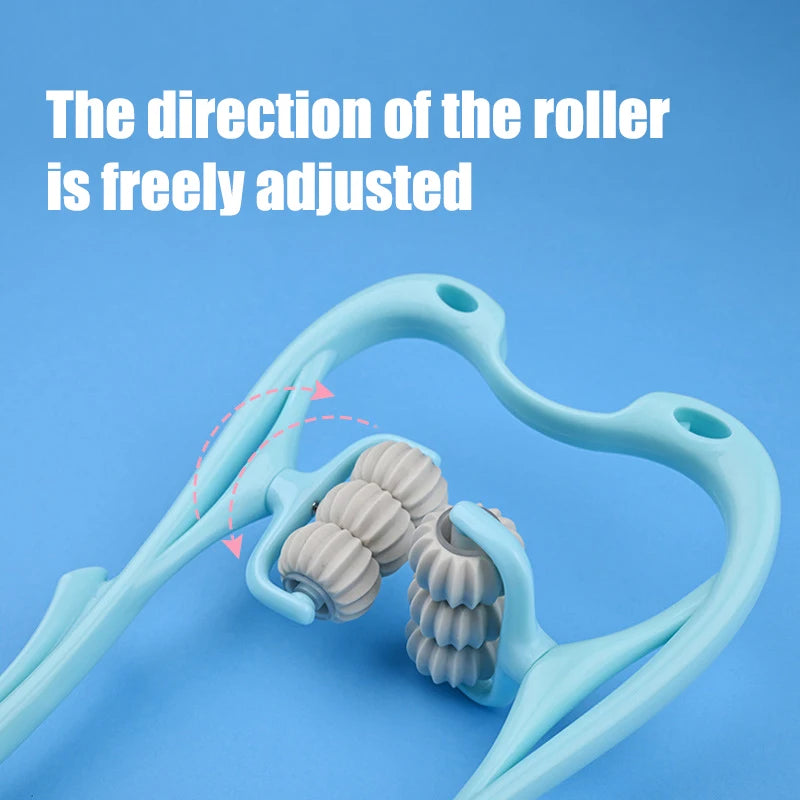 Six-Wheel Manual Cervical Massager for Neck Back Waist - Muscle Tension Relief and Relaxation Rolling Therapeutic Tool