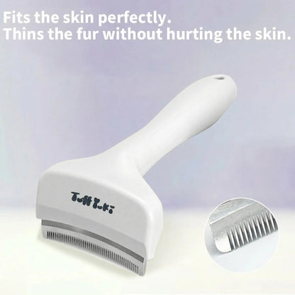 TUFFYUKI Professional Pet Deshedding Tool Gentle Undercoat Rake for Dogs Cats Reduces Shedding Fast Dematting Comb Long Hair Pet Fur Removal Cat Grooming Tool