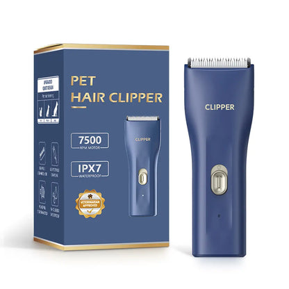 Professional Cordless Pet Clippers for Dog and Cat Grooming, Low Noise Rechargeable Hair Trimmer with Ceramic Blade for Matted and Long Fur