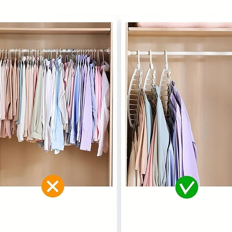 1/2Pcs Space Saving Multi-Hole Clothes Hanger for Home, Dorm, and Travel-Foldable Drying Rack for Trousersshirts, and Skirts,