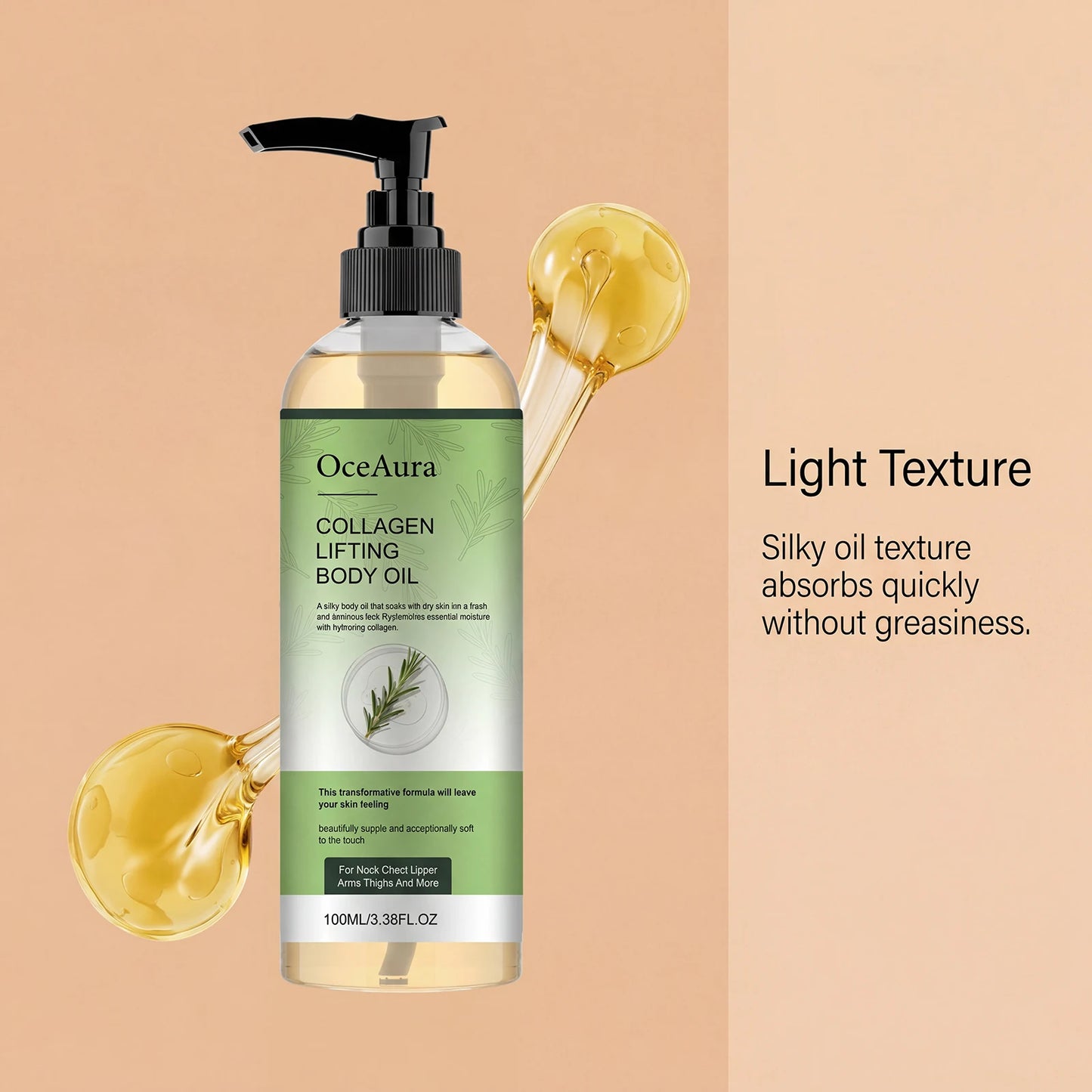 Collagen Firming Body Oil Deep Hydration Increase Skin Elasticity Firming Arm Belly Thigh Smooth Refreshing Tighten Body Oil