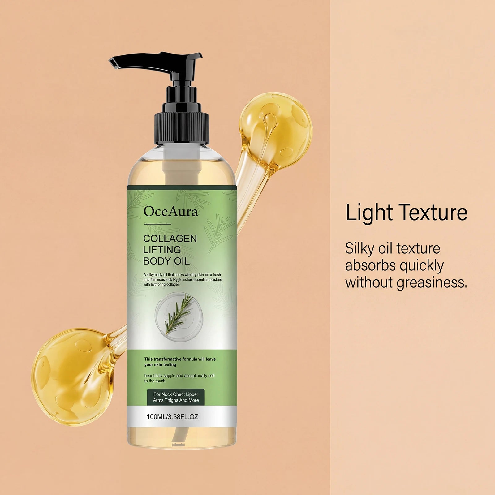 Collagen Firming Body Oil Deep Hydration Increase Skin Elasticity Firming Arm Belly Thigh Smooth Refreshing Tighten Body Oil