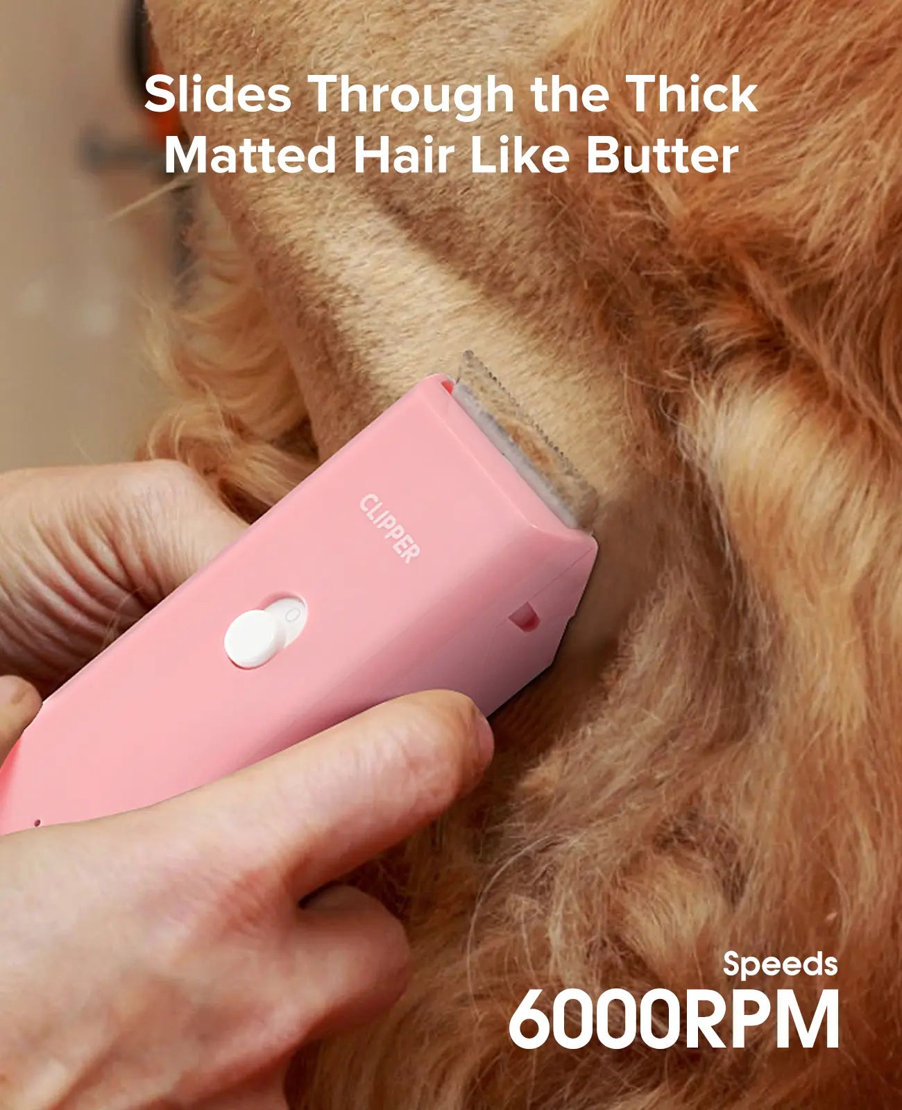 Professional Cordless Pet Clippers for Dog and Cat Grooming, Low Noise Rechargeable Hair Trimmer with Ceramic Blade for Matted and Long Fur