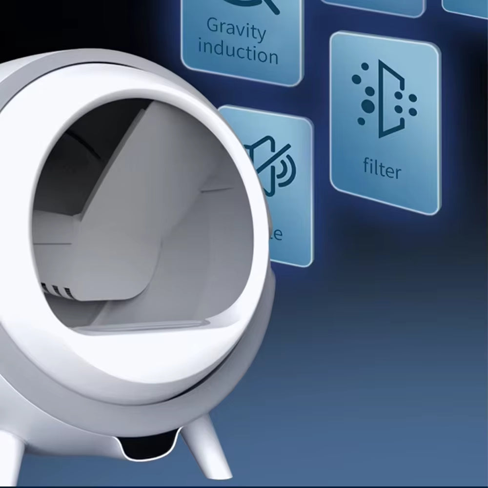 App-Controlled Plastic Square Space Capsule Eco-Friendly Advanced Odor Lock Anti-Tracking Design Automatic Cat Litter Box Tuya