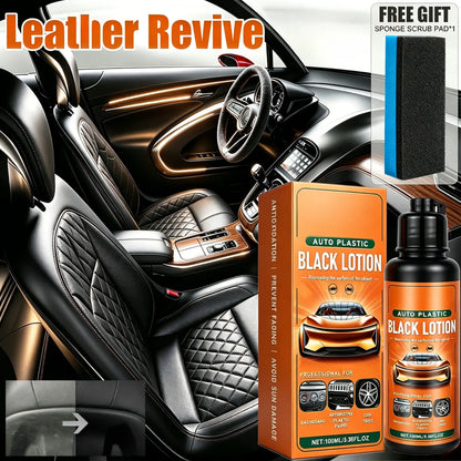 Professional Plastic Restorer for Automotive Trim and Interior – Revitalizes Faded Plastic, Rubber, and Vinyl Surfaces with Applicator Pad
