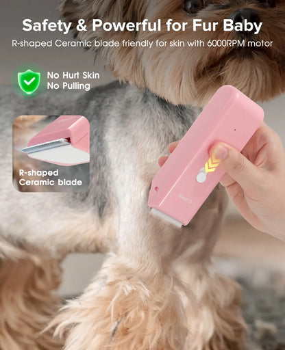 Professional Cordless Pet Clippers for Dog and Cat Grooming, Low Noise Rechargeable Hair Trimmer with Ceramic Blade for Matted and Long Fur