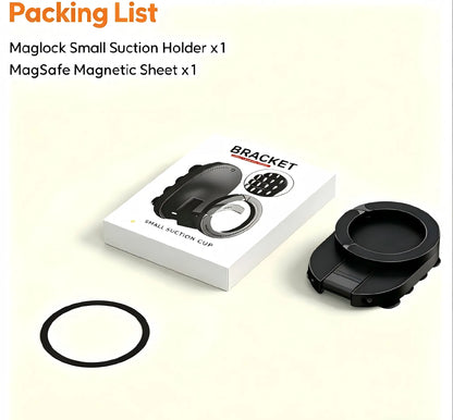 QY76 Maglock Magnetic Phone Mount – Suction Cup Desktop Stand for Iphone 17/16/15/14, Also Works on Wall & Glass