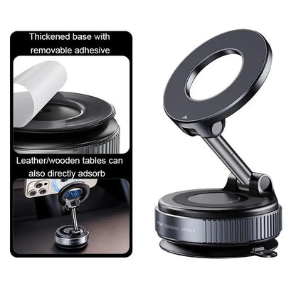 Folding Strong Magnet Magnetic Phone Holder 360° Rotation Desk Car Vacuum Suction Windshield Dashboard Mobile Holder 2025