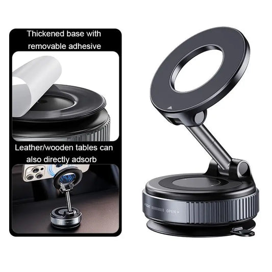 Folding Strong Magnet Magnetic Phone Holder 360° Rotation Desk Car Vacuum Suction Windshield Dashboard Mobile Holder 2025