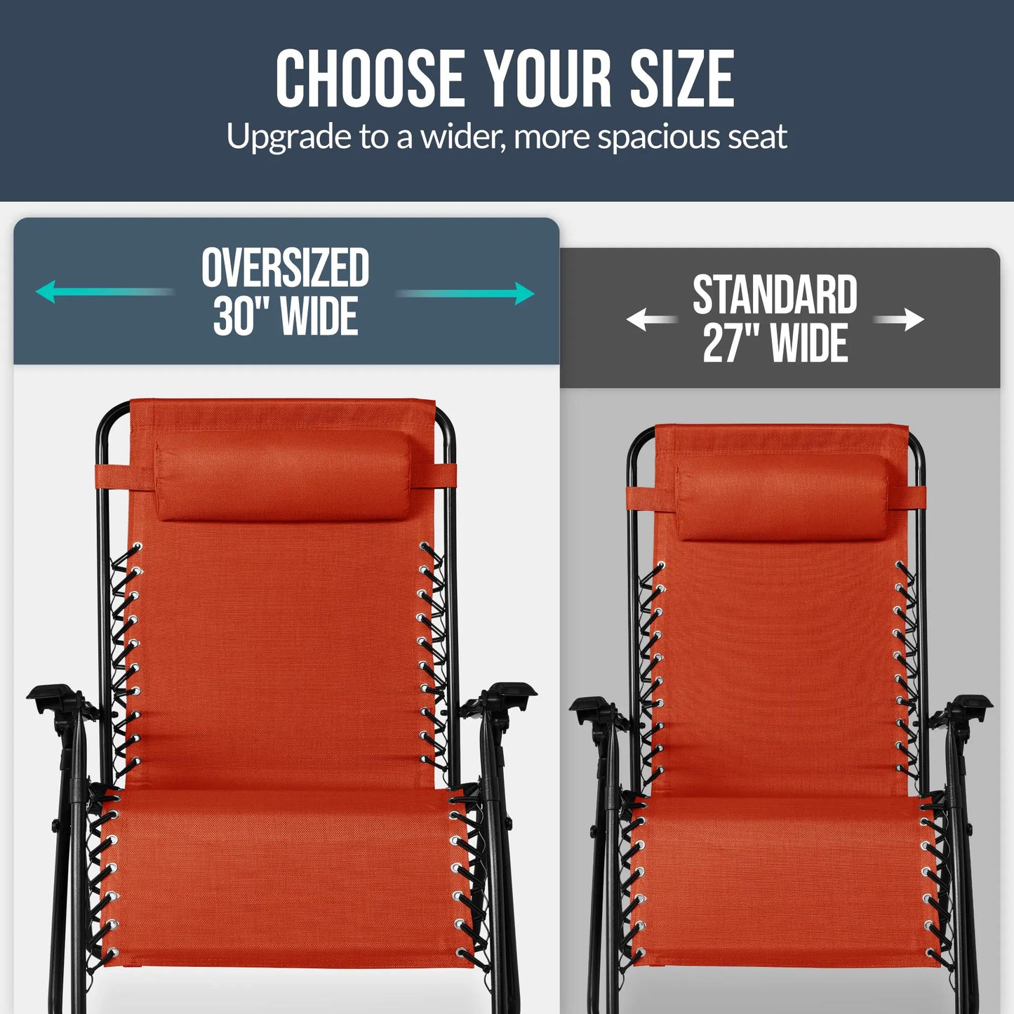Set of 2 Extra Wide Zero Gravity Lounge Chair Recliners with Cup Holders
