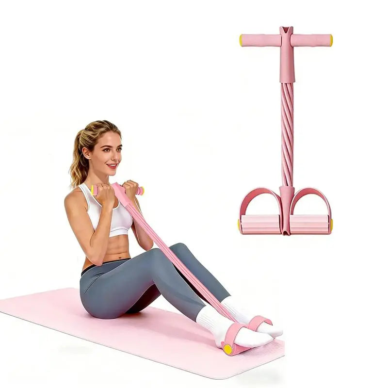 Upgraded 6-Tube Pedal Resistance Band: Versatile Sit-Up and Pull Rope for Home Fitness and Daily Workouts