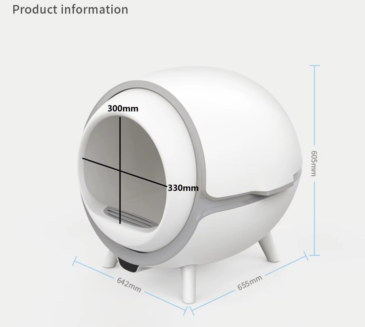 App-Controlled Plastic Square Space Capsule Eco-Friendly Advanced Odor Lock Anti-Tracking Design Automatic Cat Litter Box Tuya