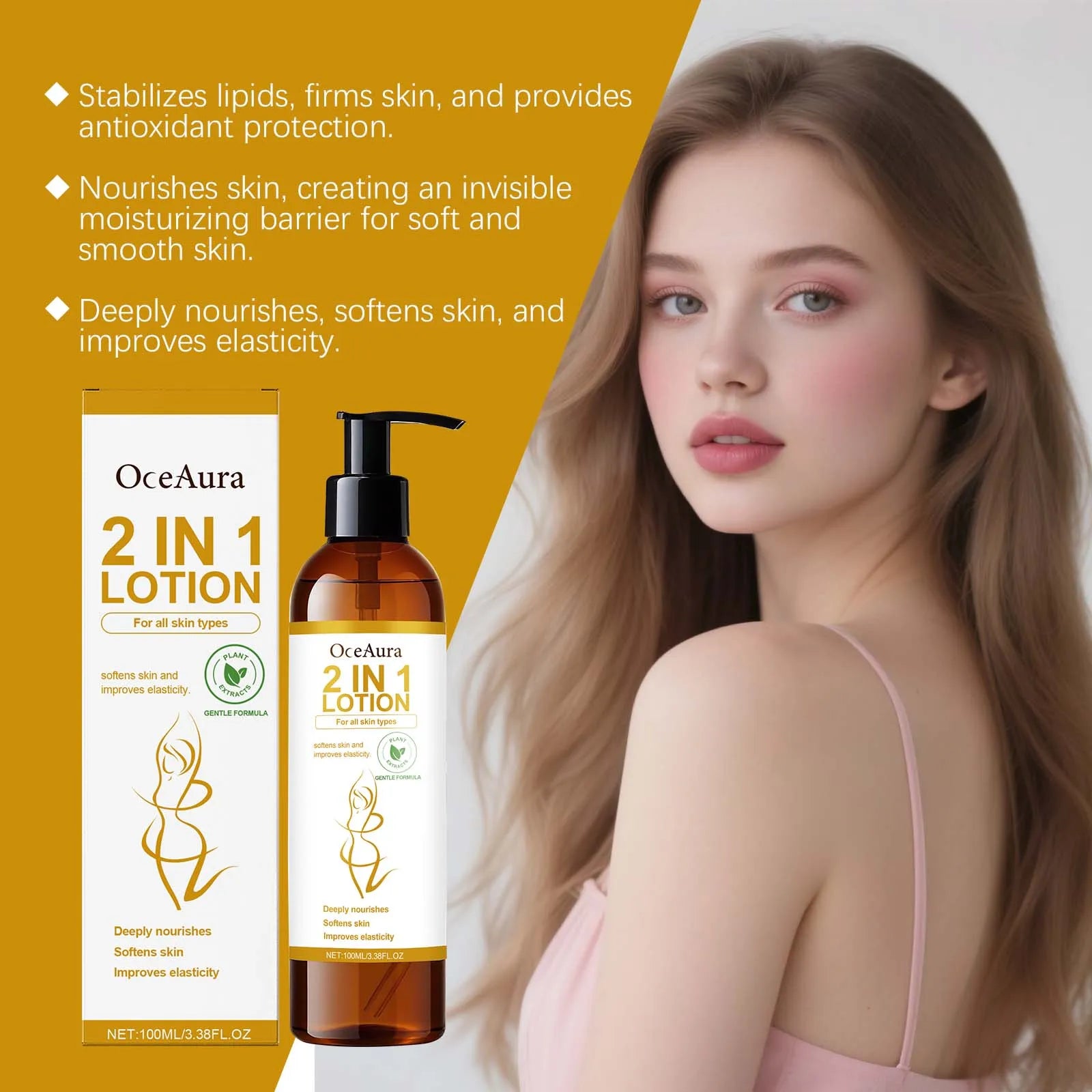 Lemon Body Lotion for Dry Skin Brightening Hydrating Lightweight Cream with Coconut Oil Aloe Vera Winter Skincare Christmas Gift