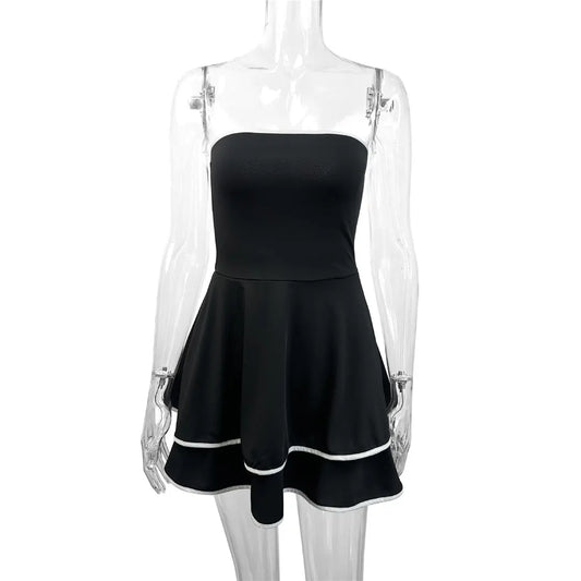 New Pleated Bandeau Sleeveless Dress Evening Party Bodycon Dress Elegant Mini Dress for Women Tight Dress Clubwear Vestidos D549