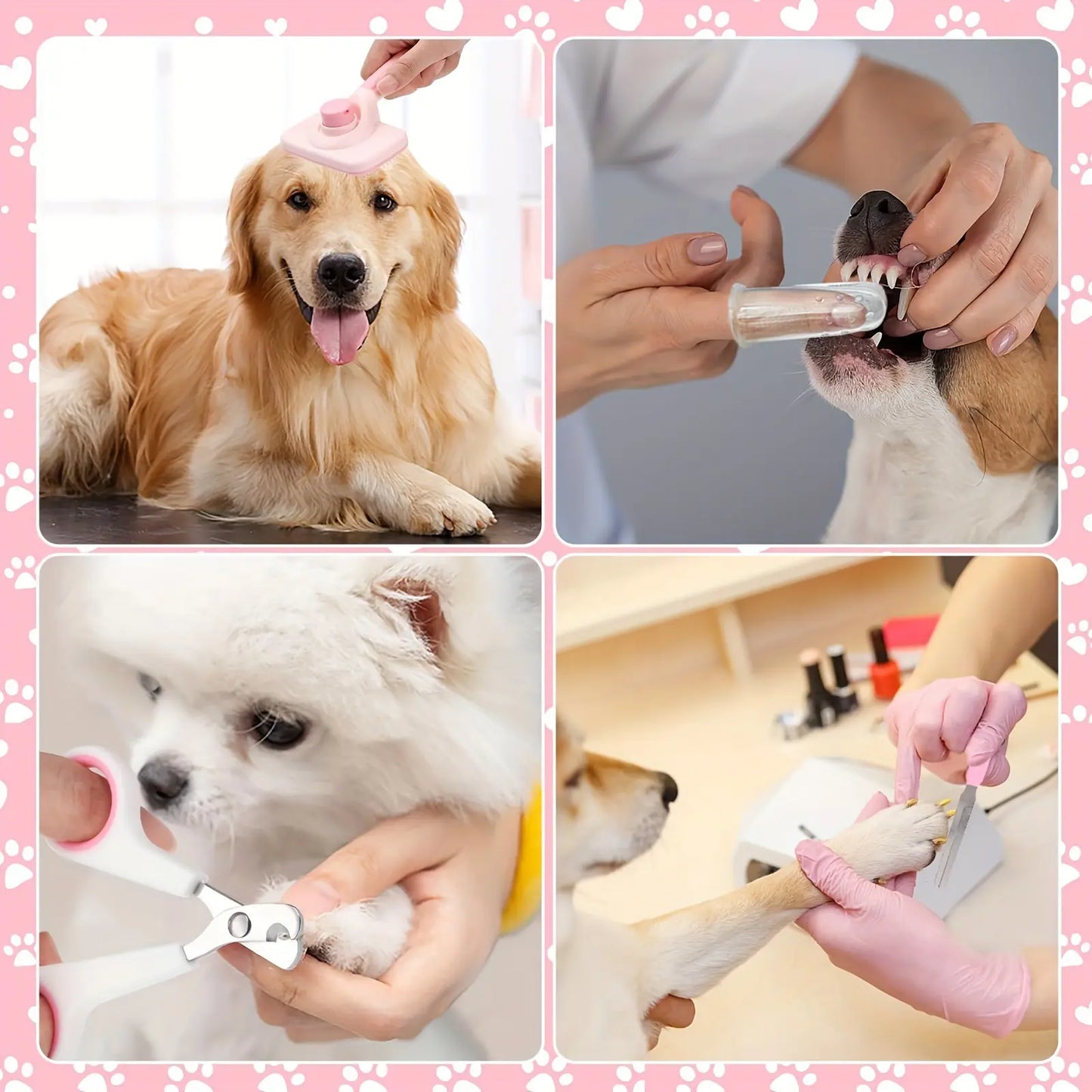 8-in-1 Professional Pet Grooming Kit for Dogs and Cats - Complete Brush Set with Dematting Comb, Slicker Brush, Nail Clipper, and Trimmer for a Tangle-Free, Shiny Coat