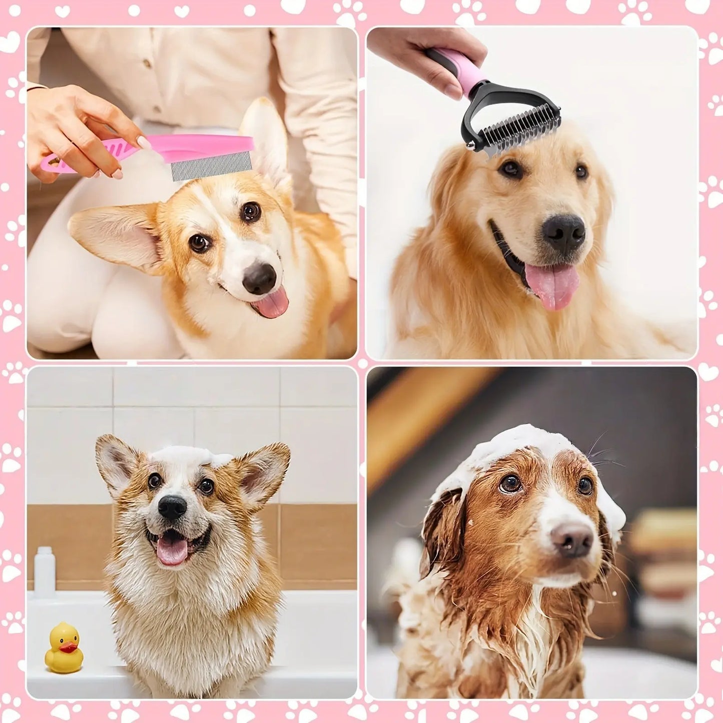 8-in-1 Professional Pet Grooming Kit for Dogs and Cats - Complete Brush Set with Dematting Comb, Slicker Brush, Nail Clipper, and Trimmer for a Tangle-Free, Shiny Coat