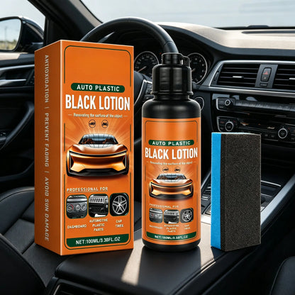 Professional Plastic Restorer for Automotive Trim and Interior – Revitalizes Faded Plastic, Rubber, and Vinyl Surfaces with Applicator Pad