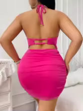 Vestido Strapless Sexy con Escote en V Profundo – Estilo Europeo