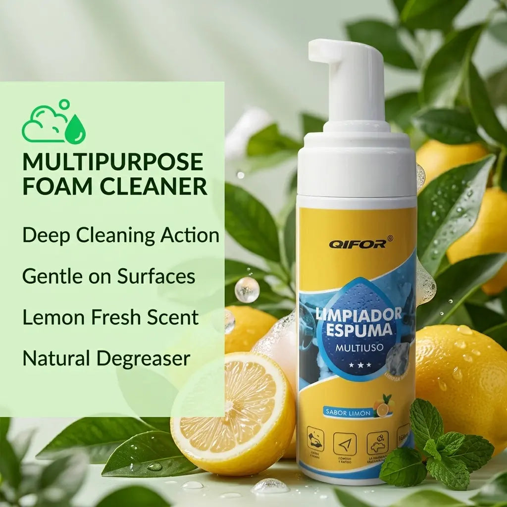 QIFOR 4-In-1 Multi-Enzyme Foam Spray Cleaner - Heavy Duty Deep Cleaning House & Car Detailing Products, Stain Removal for Car Interior & Sofa,Summervibes Outdoorfun
