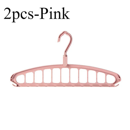 1/2Pcs Space Saving Multi-Hole Clothes Hanger for Home, Dorm, and Travel-Foldable Drying Rack for Trousersshirts, and Skirts,