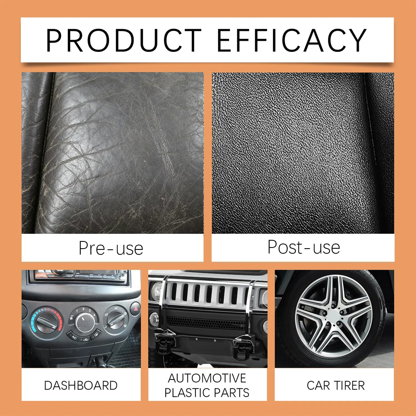 Professional Plastic Restorer for Automotive Trim and Interior – Revitalizes Faded Plastic, Rubber, and Vinyl Surfaces with Applicator Pad