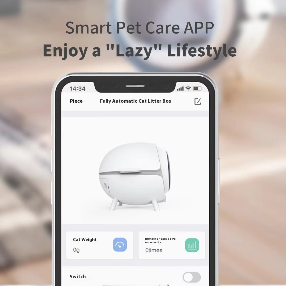 App-Controlled Plastic Square Space Capsule Eco-Friendly Advanced Odor Lock Anti-Tracking Design Automatic Cat Litter Box Tuya