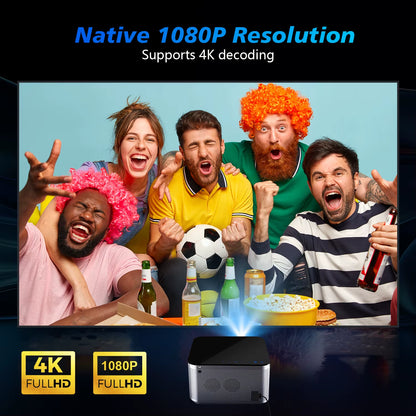 Android 11 4K Smart Projector with 580 ANSI Lumens, 1920x1080P Full HD, Wifi 6, Bluetooth 5.0, Allwinner H713, and Voice Control for Home Cinema Theater