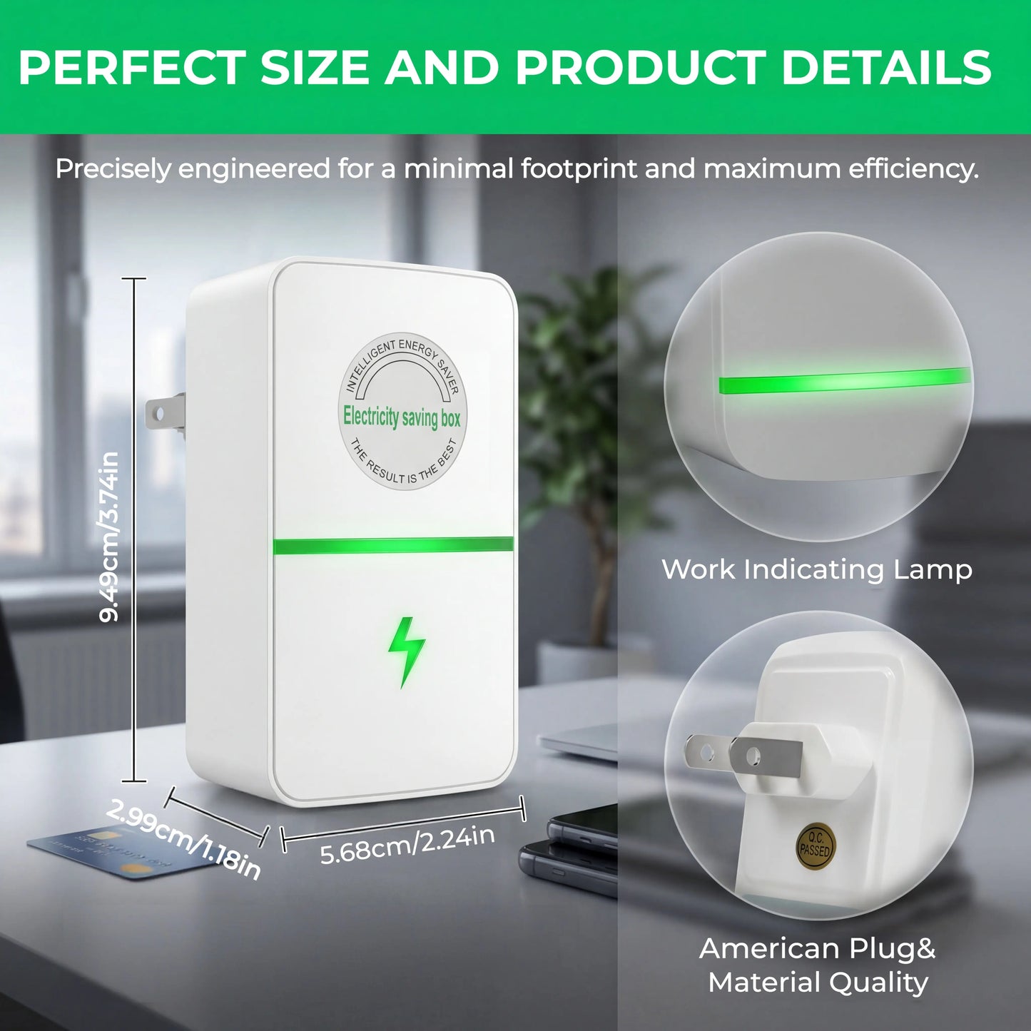 Updated 2026 Plug-In Power Box with US Plug, Compatible with 90–250V Input Range Multi-Plug Outlet