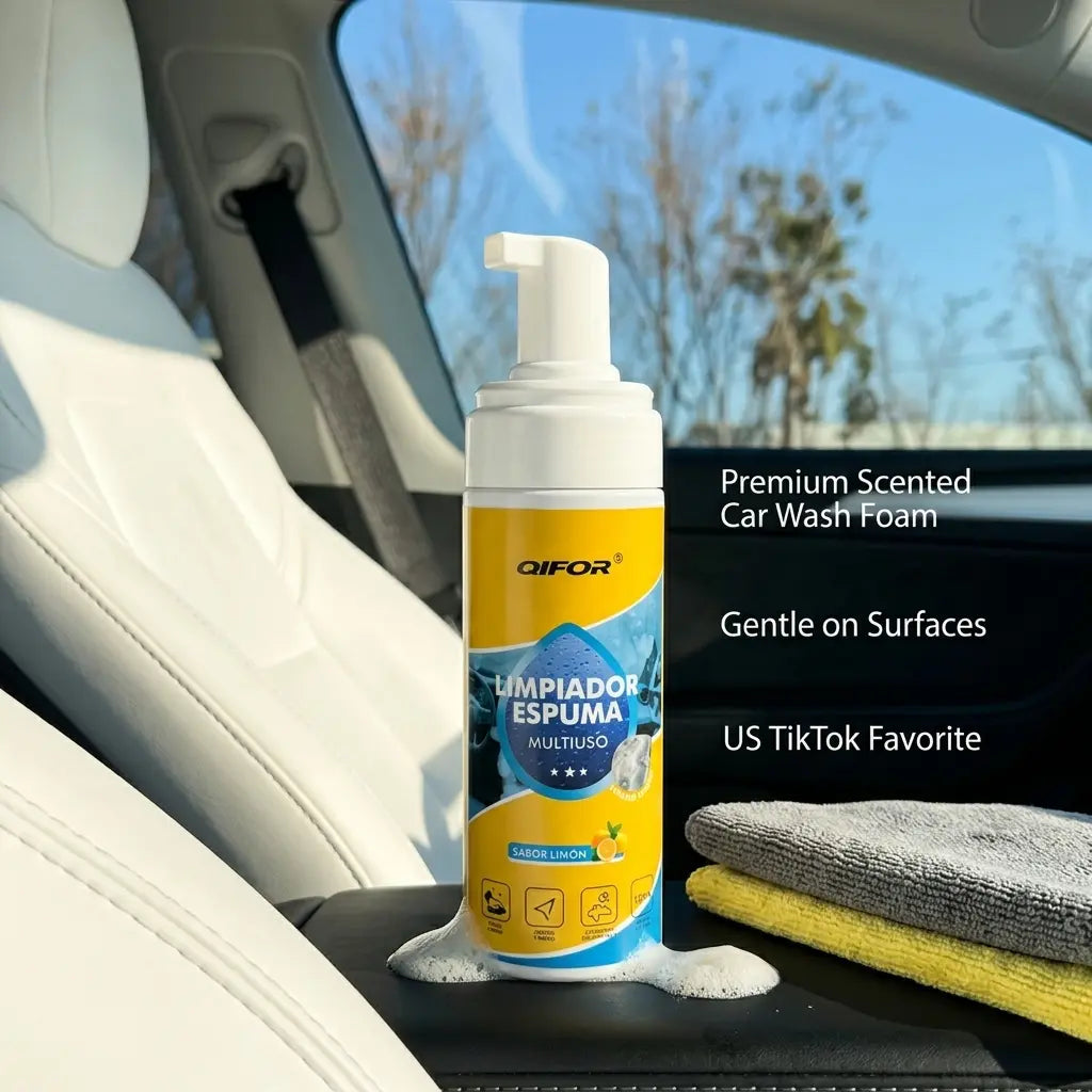 QIFOR 4-In-1 Multi-Enzyme Foam Spray Cleaner - Heavy Duty Deep Cleaning House & Car Detailing Products, Stain Removal for Car Interior & Sofa,Summervibes Outdoorfun