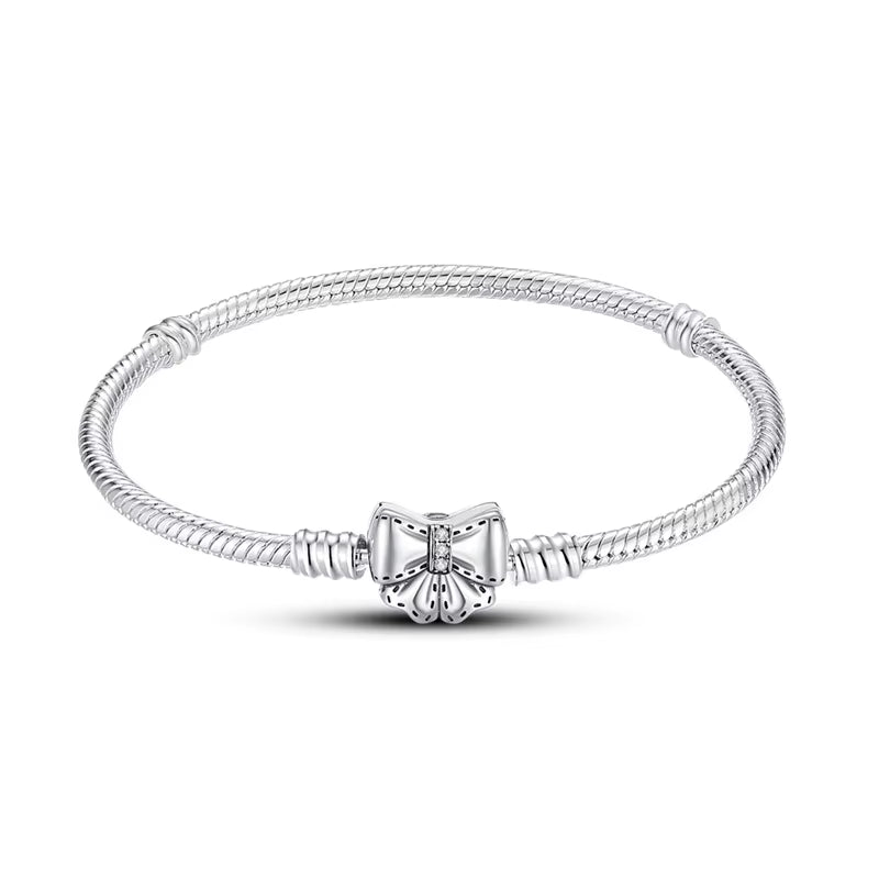100% Fine 925 Sterling Silver Making Snake Rose Gold Chain Match Beads Bracelet Fit European Authentic Charm Bracelet for Women