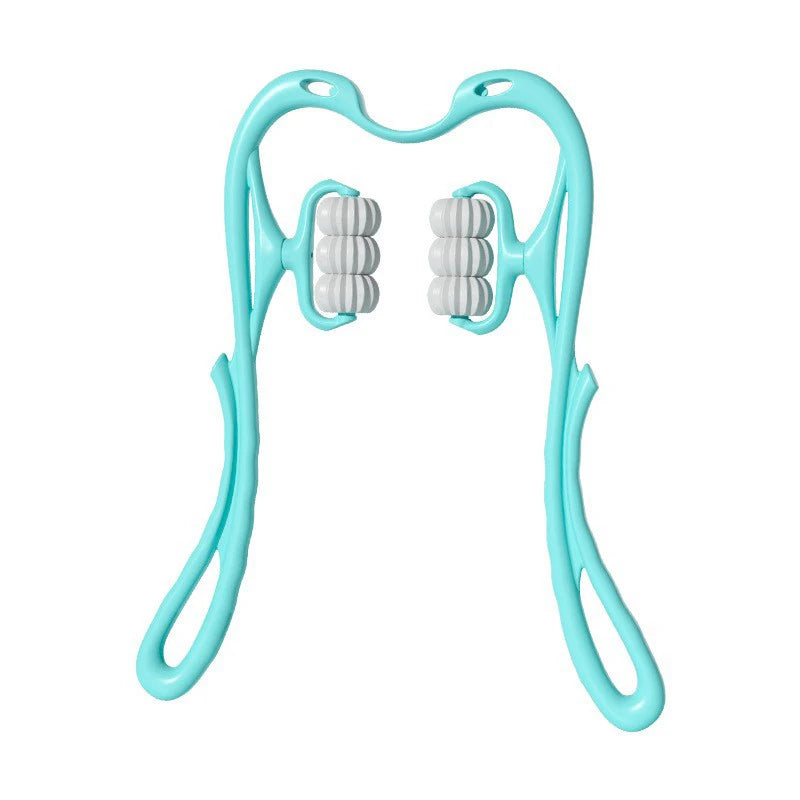 Six-Wheel Manual Cervical Massager for Neck Back Waist - Muscle Tension Relief and Relaxation Rolling Therapeutic Tool