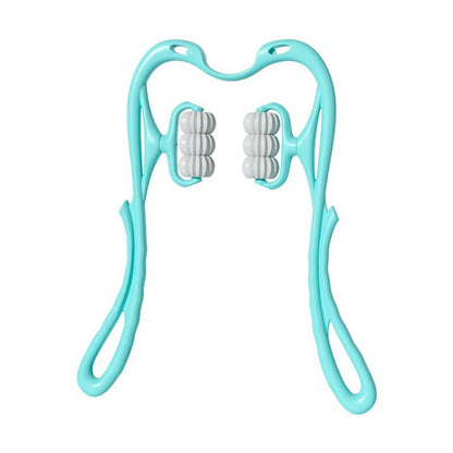 Six-Wheel Manual Cervical Massager for Neck Back Waist - Muscle Tension Relief and Relaxation Rolling Therapeutic Tool