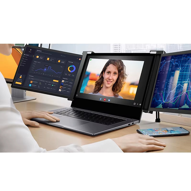 Monitor 14 Inch Laptop Screen Extender with Dual Screen Plug & Play Hanging Style Portable Monitors for Windows & Macos
