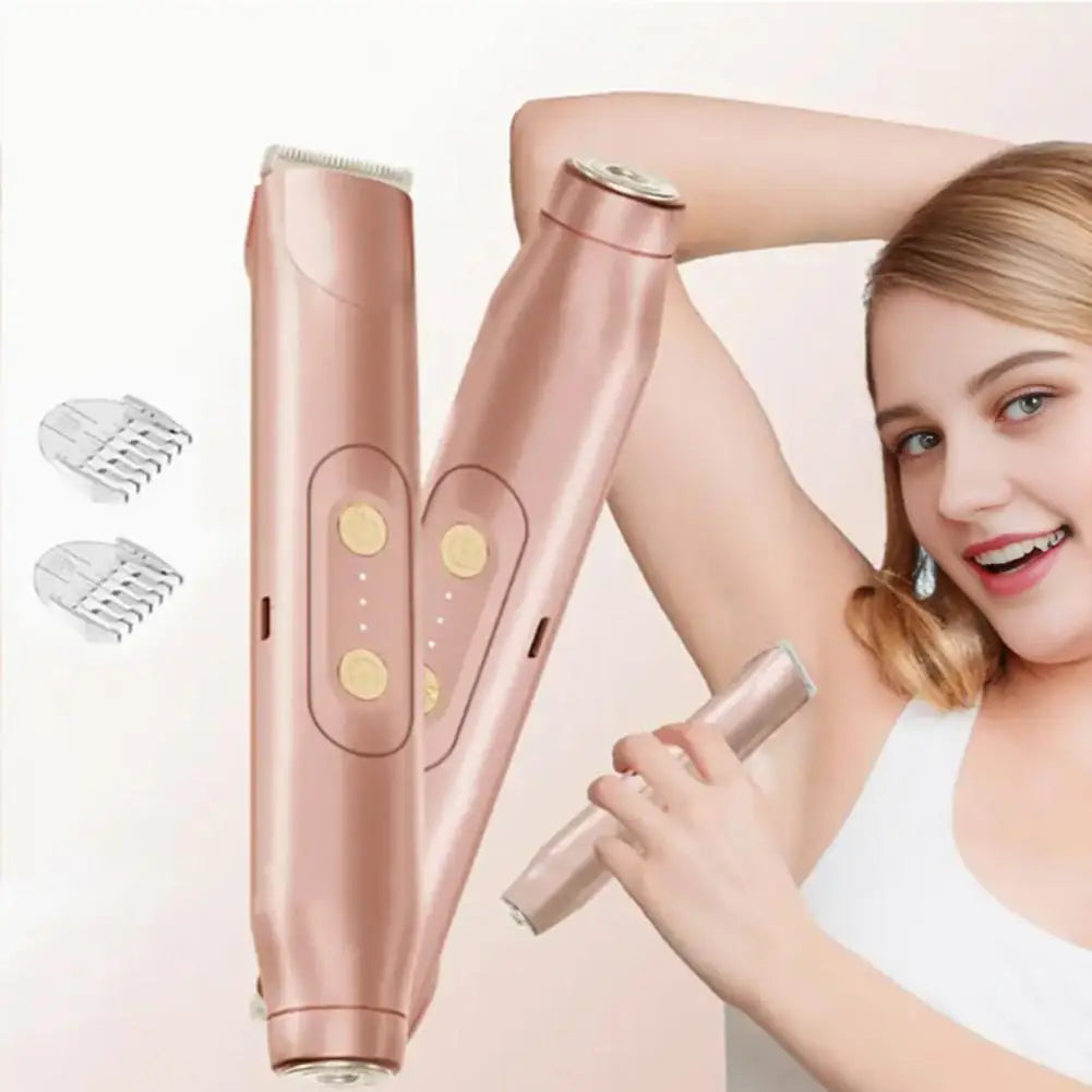 Women Electric Shaver Double Heads Waterproof Portable Face Body Bikini Area Arm Leg Hair Removal Epilator Razor Trimmer