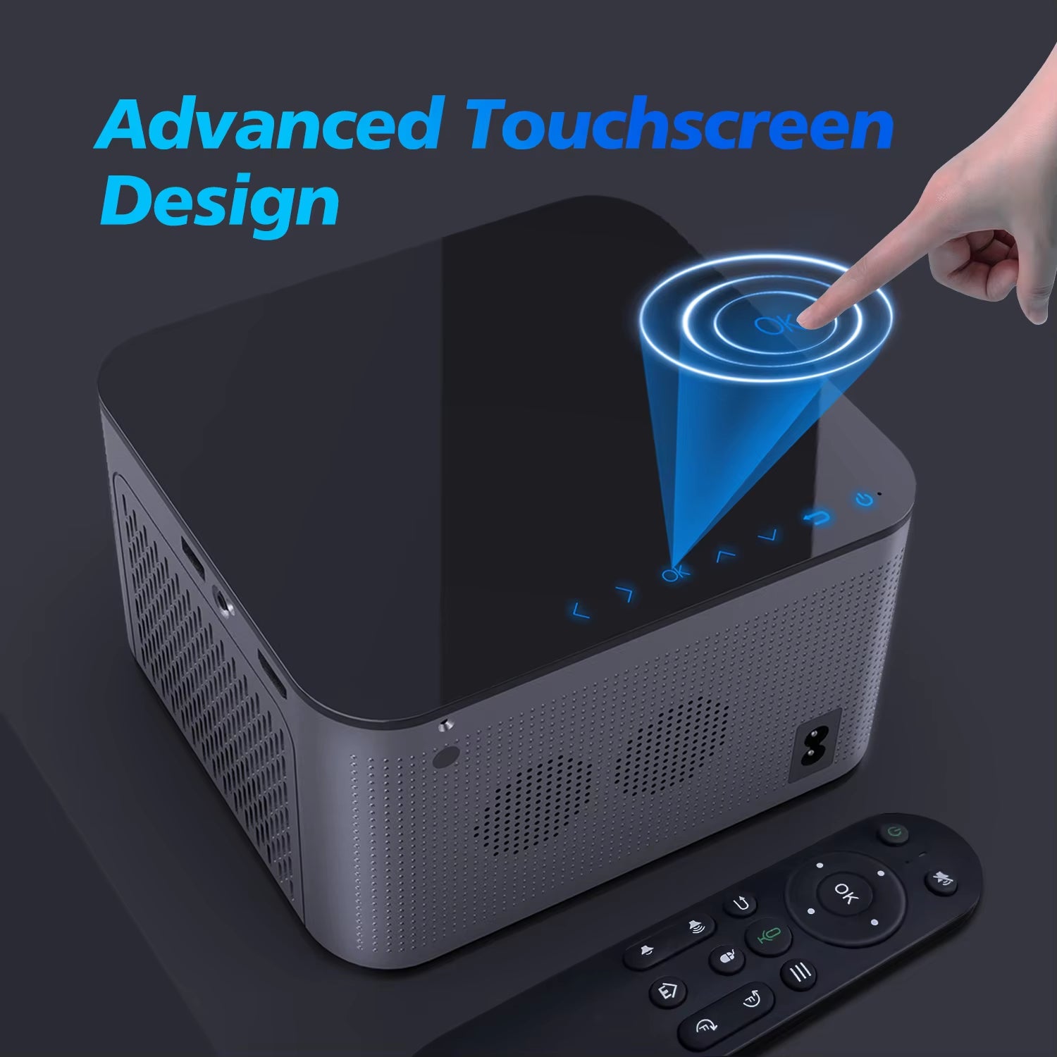 Android 11 4K Smart Projector with 580 ANSI Lumens, 1920x1080P Full HD, Wifi 6, Bluetooth 5.0, Allwinner H713, and Voice Control for Home Cinema Theater