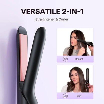 Interchangeable Ceramic Coating Plate Hair Straightener Curling Iron Set LED Electric Thermal Brush for Hotel Household Use