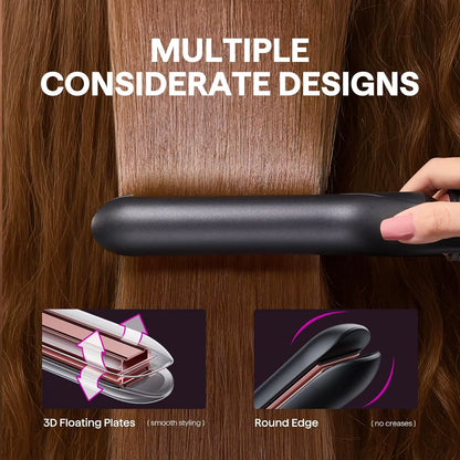 Interchangeable Ceramic Coating Plate Hair Straightener Curling Iron Set LED Electric Thermal Brush for Hotel Household Use
