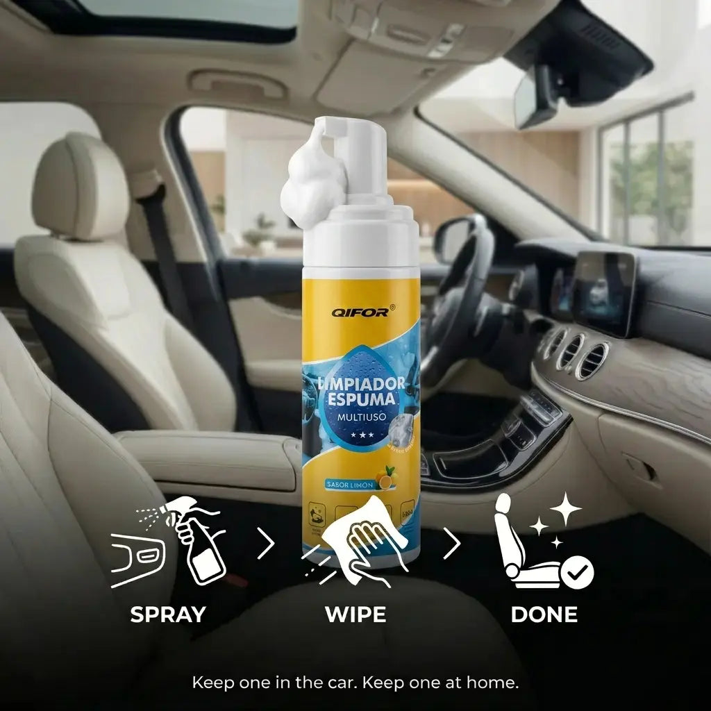 QIFOR 4-In-1 Multi-Enzyme Foam Spray Cleaner - Heavy Duty Deep Cleaning House & Car Detailing Products, Stain Removal for Car Interior & Sofa,Summervibes Outdoorfun