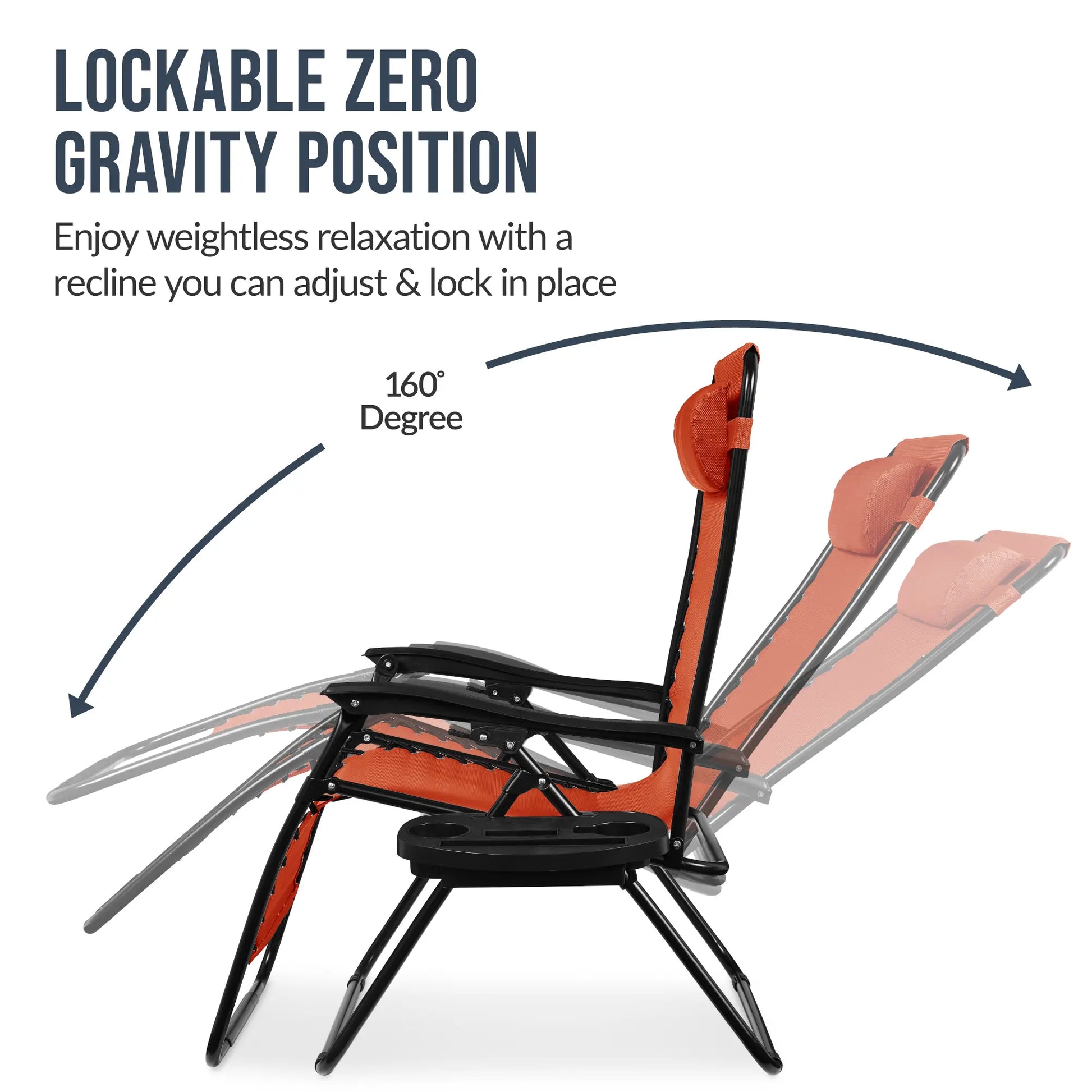 Set of 2 Extra Wide Zero Gravity Lounge Chair Recliners with Cup Holders
