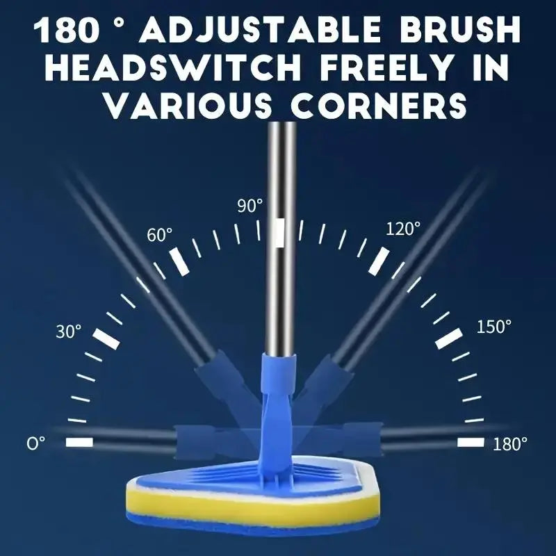 2-In-1 Retractable Restroom Cleaning Brush Set, Bathroom Brush Cleaner, Includes 3 Sponge Heads & 1 Bathroom Cleaning Brush & 1 Stainless Steel Handle, Multifunctional Cleaning Tool for Kitchen, Pool, Bathroom Accessory