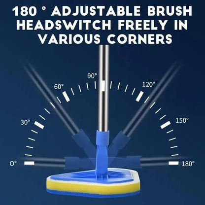 2-In-1 Retractable Restroom Cleaning Brush Set, Bathroom Brush Cleaner, Includes 3 Sponge Heads & 1 Bathroom Cleaning Brush & 1 Stainless Steel Handle, Multifunctional Cleaning Tool for Kitchen, Pool, Bathroom Accessory