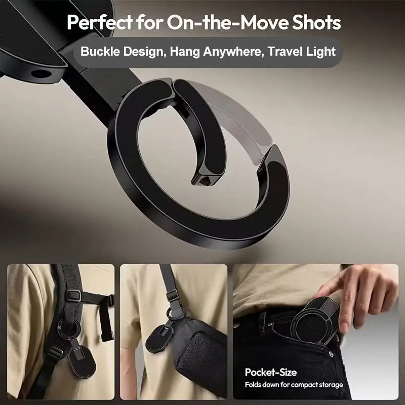 QY76 Maglock Magnetic Phone Mount – Suction Cup Desktop Stand for Iphone 17/16/15/14, Also Works on Wall & Glass