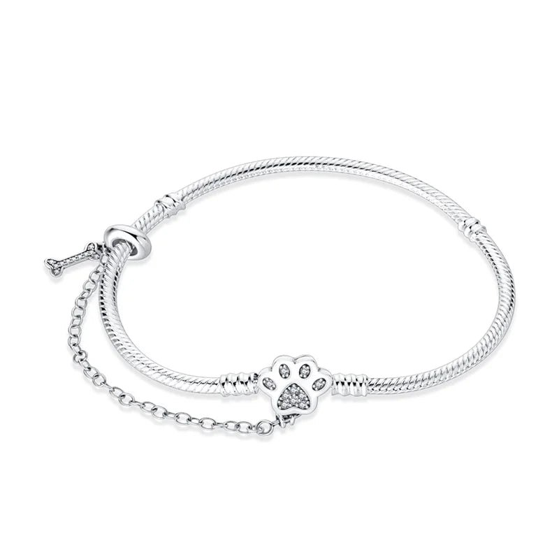 100% Fine 925 Sterling Silver Making Snake Rose Gold Chain Match Beads Bracelet Fit European Authentic Charm Bracelet for Women