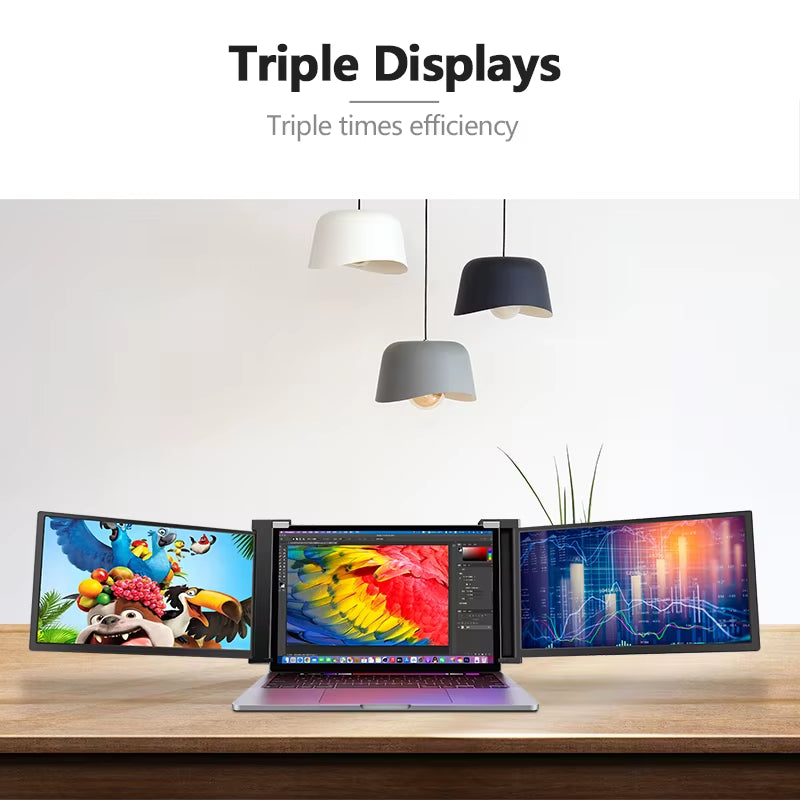 Monitor 14 Inch Laptop Screen Extender with Dual Screen Plug & Play Hanging Style Portable Monitors for Windows & Macos